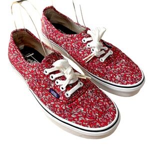 VANS‎ Liberty Arts Fabric Leaves Pink Shoes Mens 7.5 Womens 9 Casual Skater
